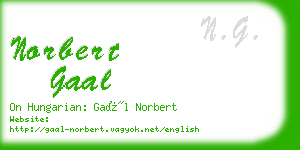 norbert gaal business card